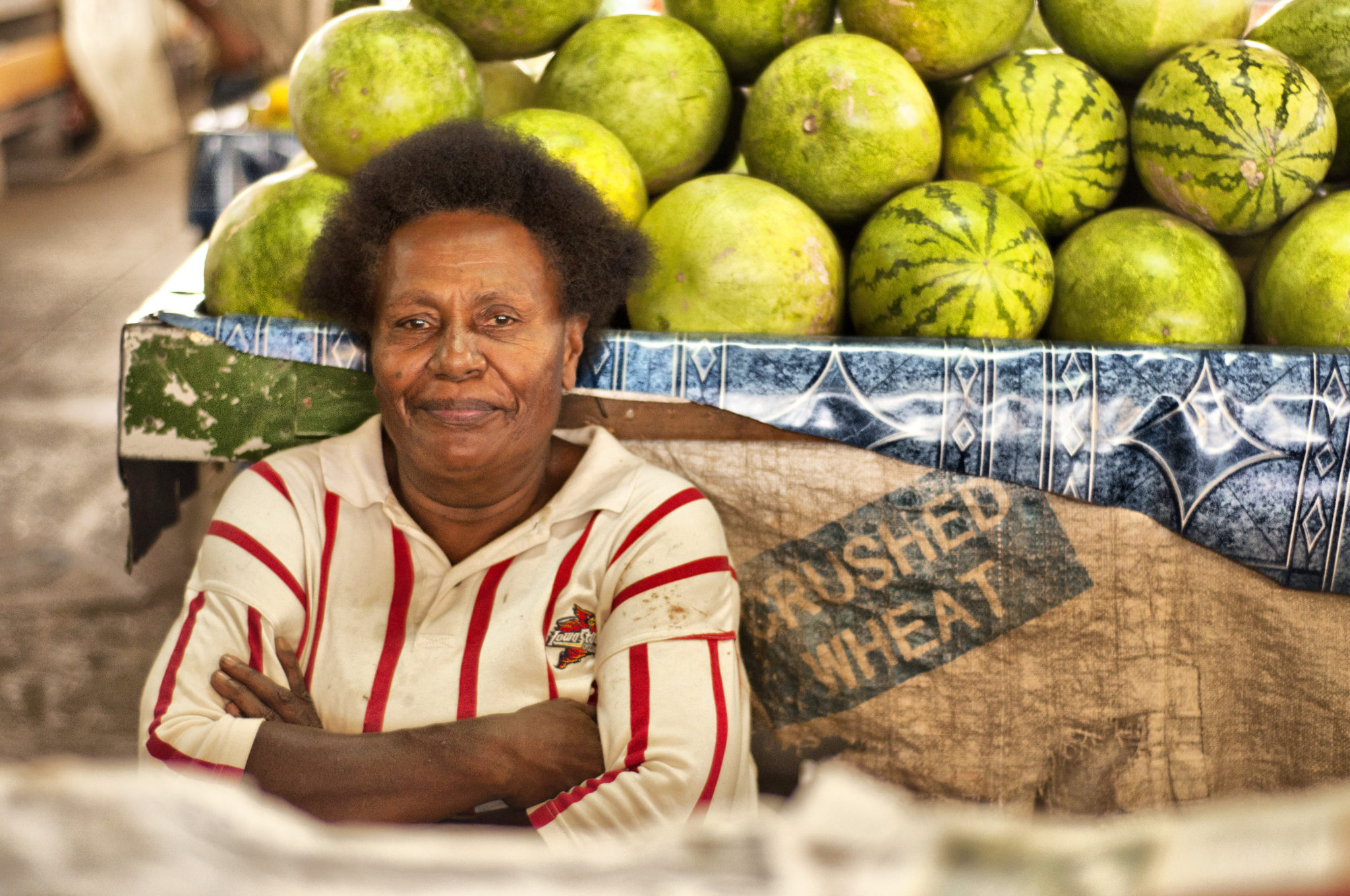 Verkäuferin auf einem Markt auf Viti Levu