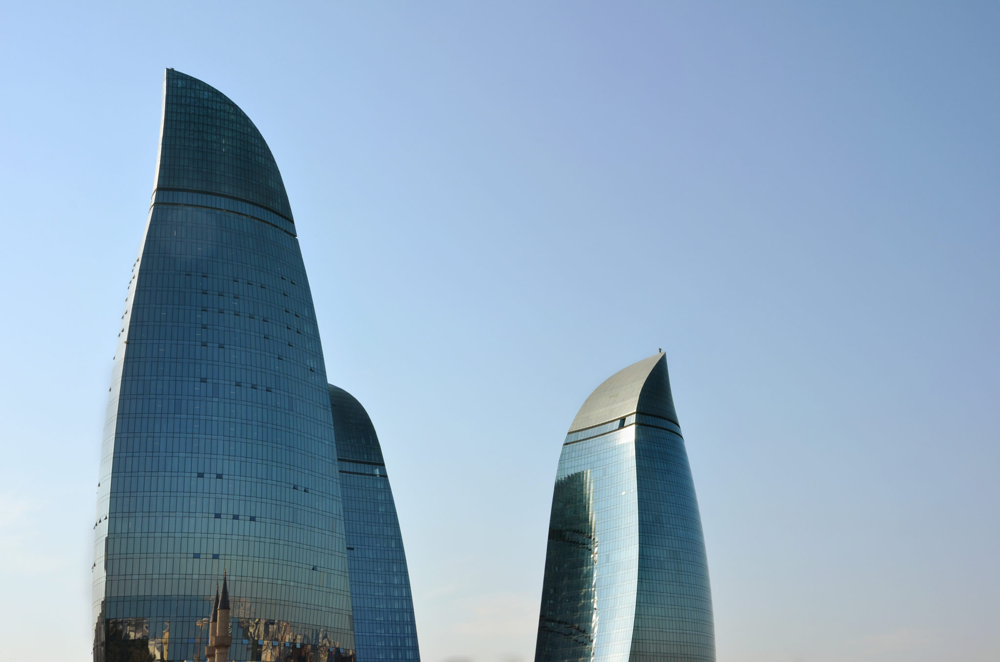 Die Flame Towers in Baku in Aserbaidschan
