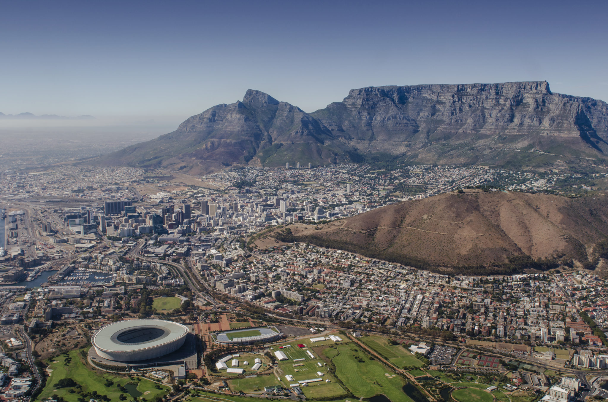 Aussicht bei einem Helikopter-Rundflug über Kapstadt