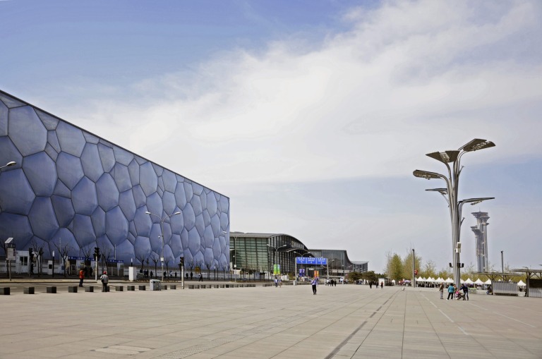 Das Olympic Green am Olympiagelände in Peking