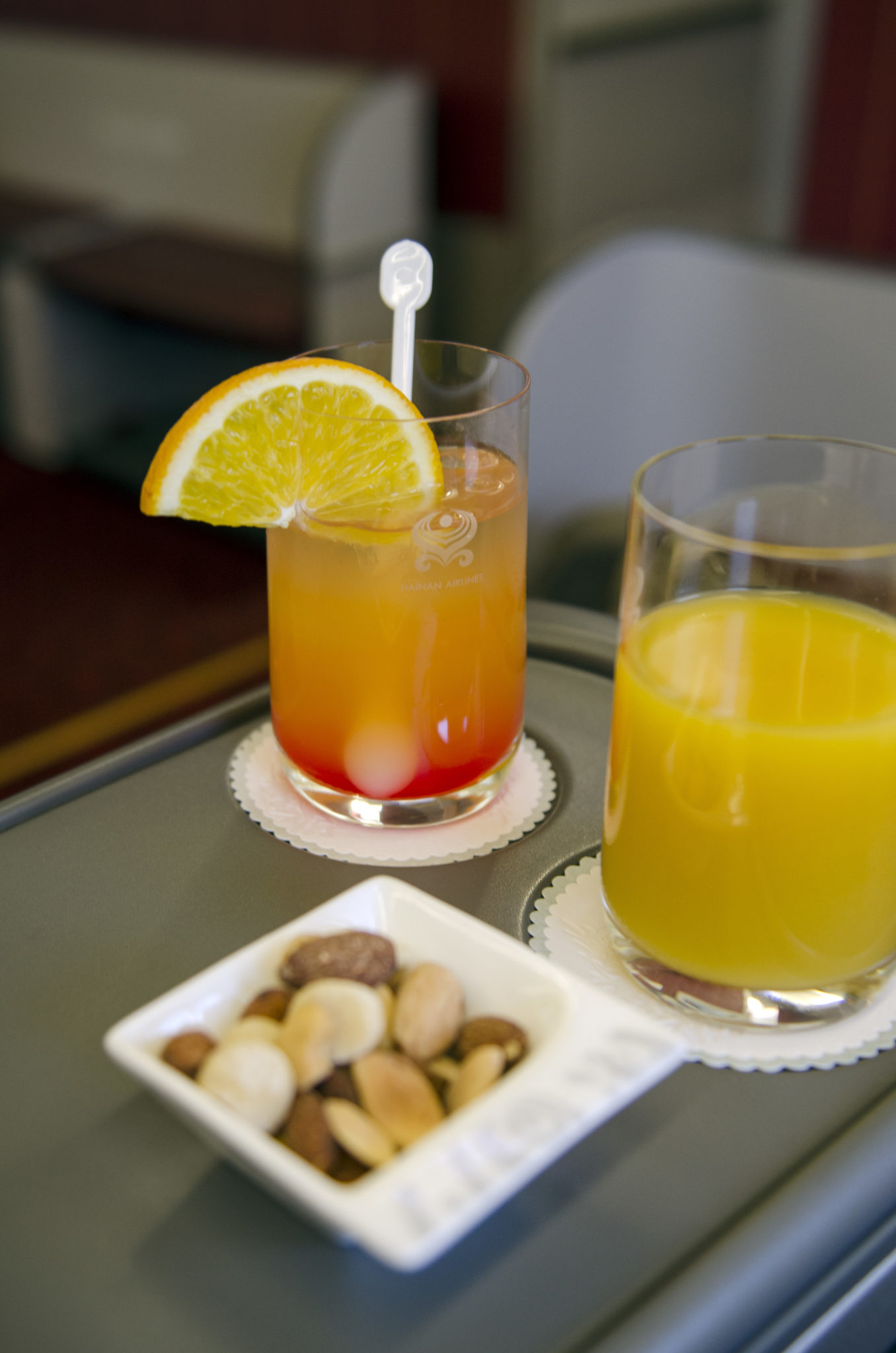 Aperitiv im Flugzeug