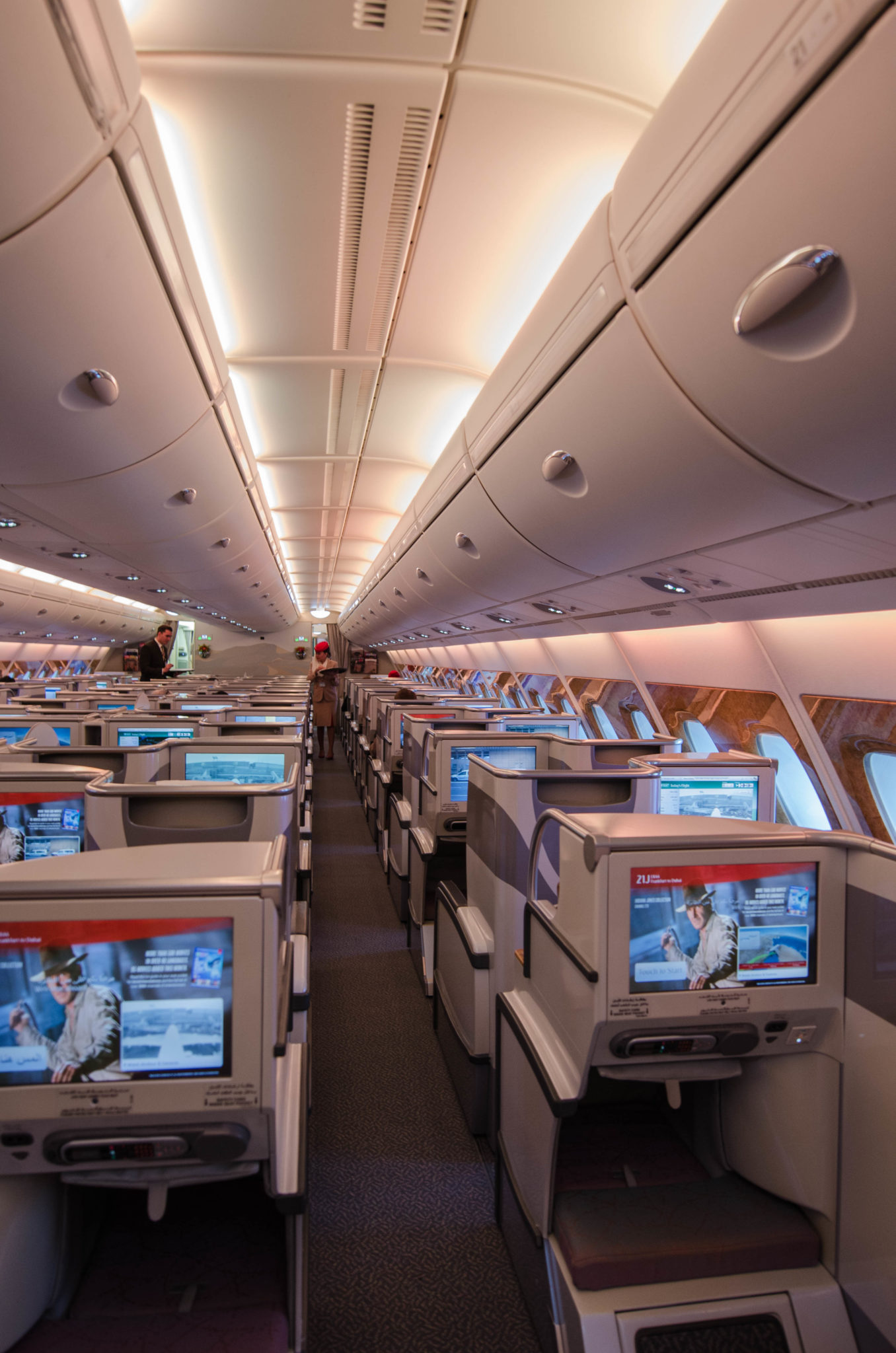 Emirates Business Class A380: Die Kabinen sind für im Emirates typisch klassischen Design gehalten