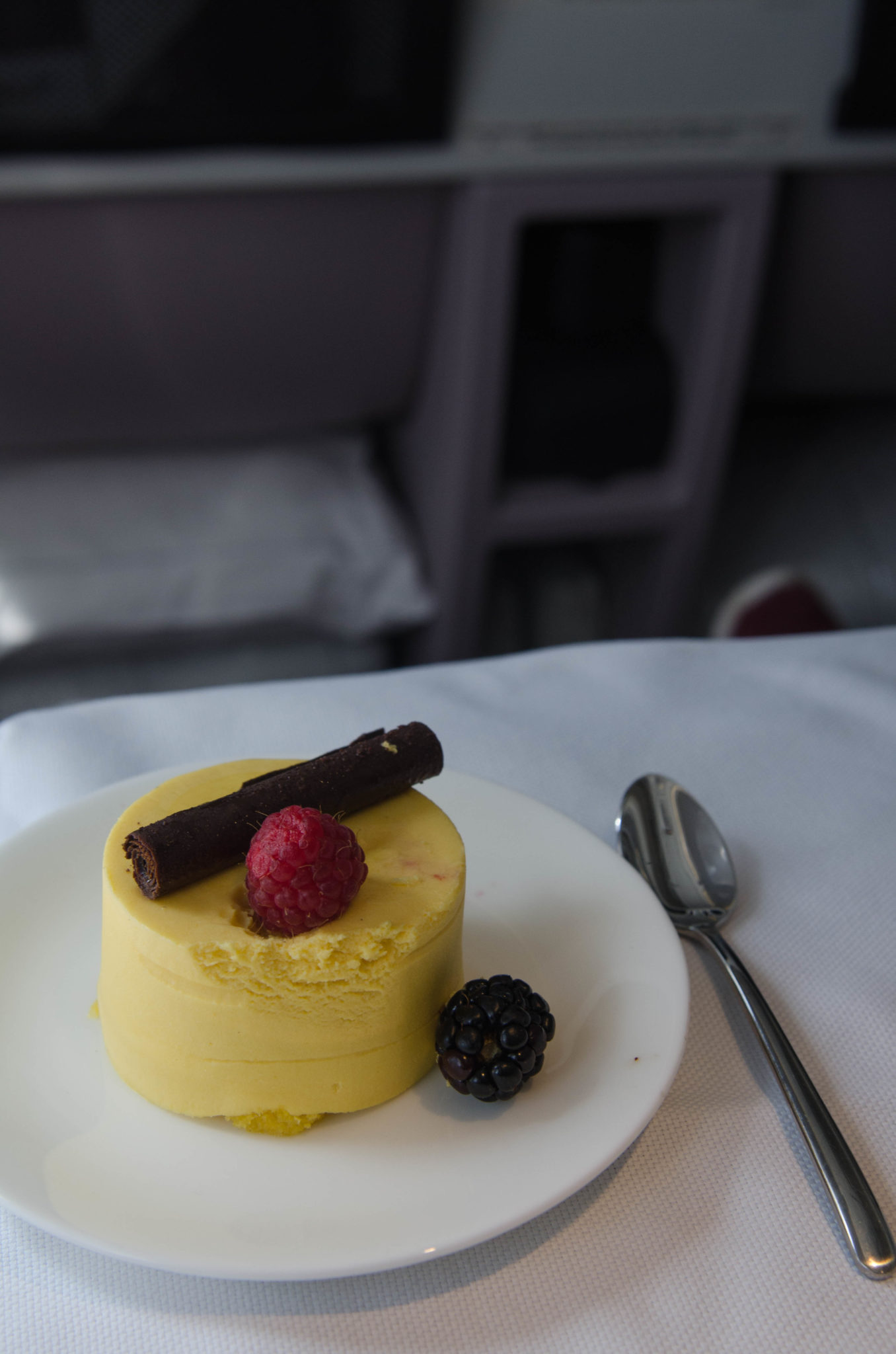 Das Essen in der Air Italy Business Class auf dem Flug von Mailand nach New York