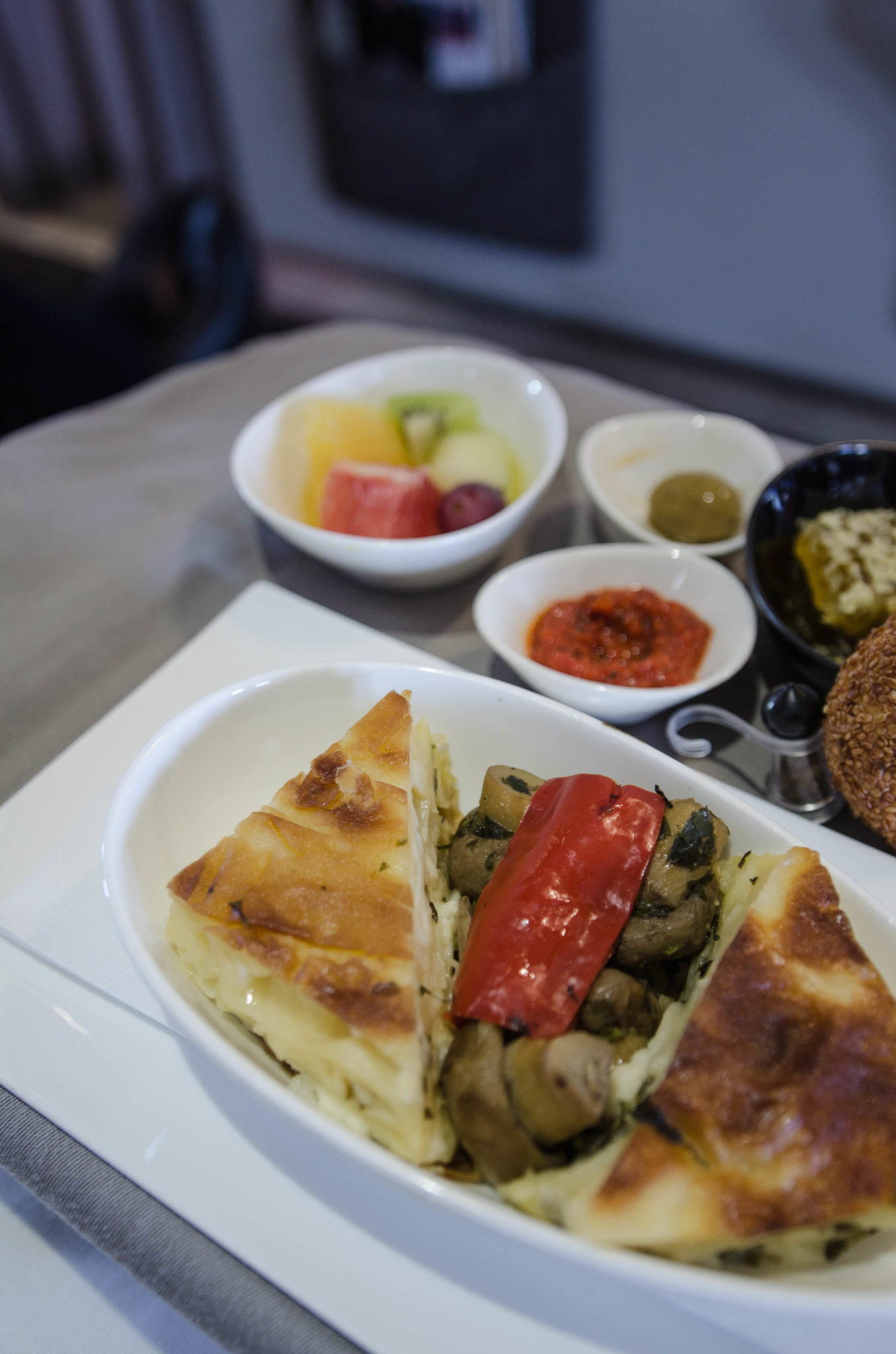 Essen und Trinken in der Turkish Airlines Business Class A330