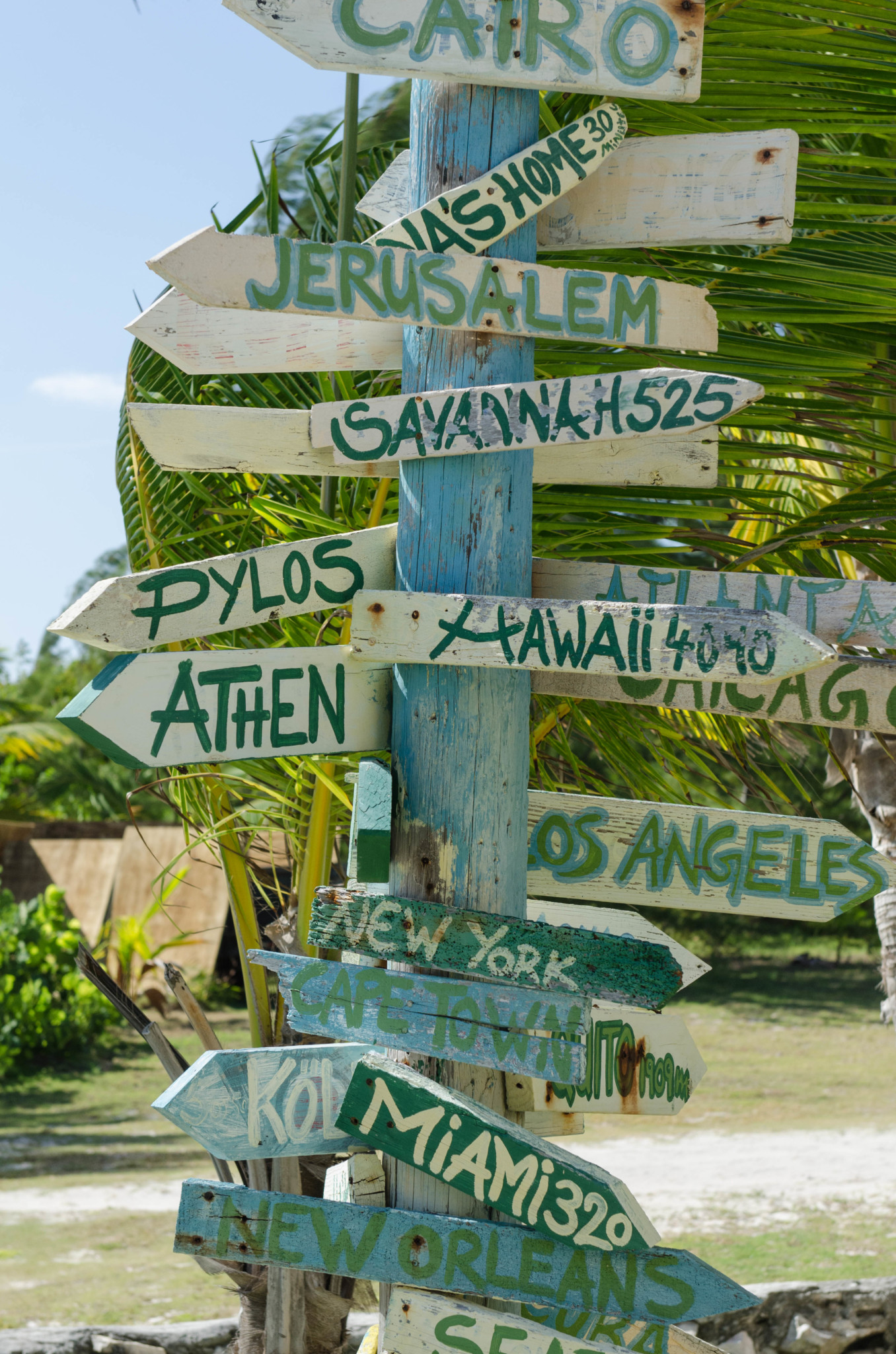 Wegweiser auf Cat Island