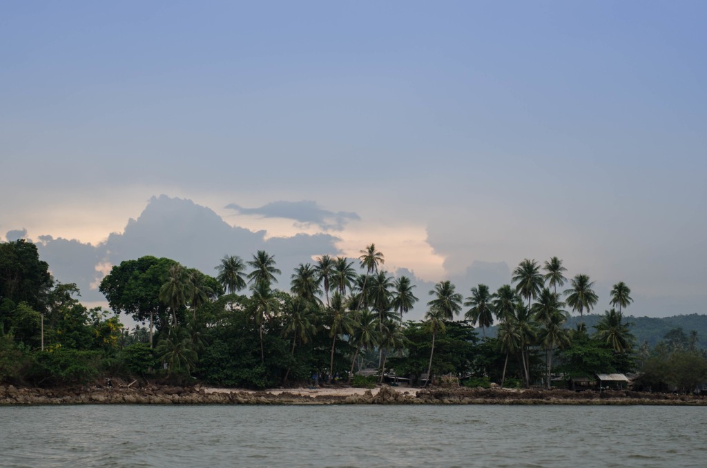 Chumphon in Thailand mit Sonnenuntergang