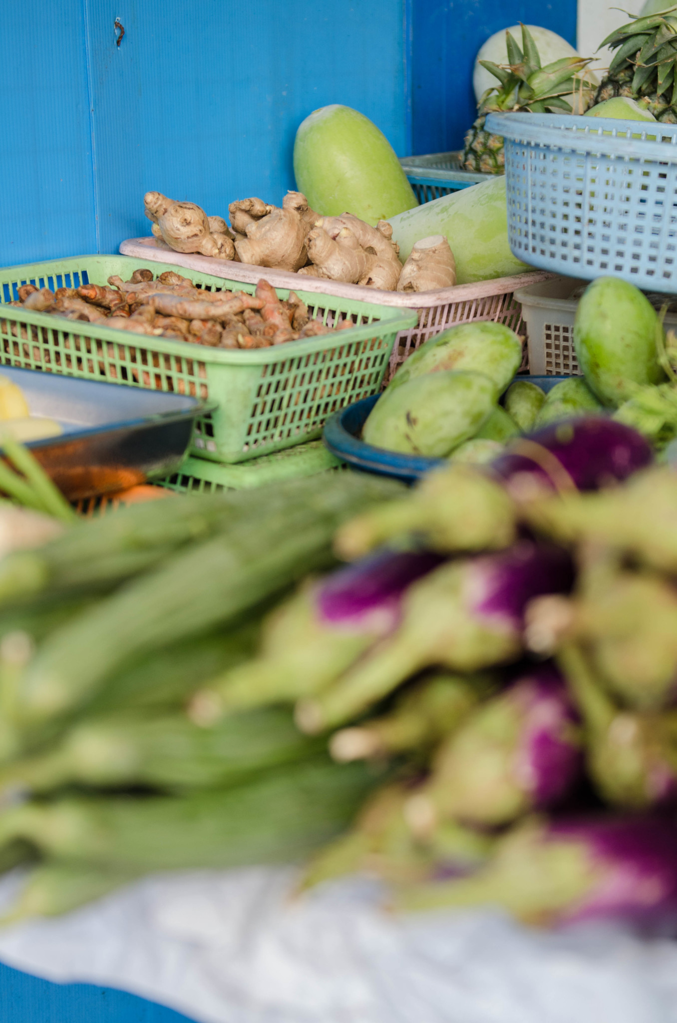 Gemüse auf dem Pak Nam Markt in Chumphon, Thailand