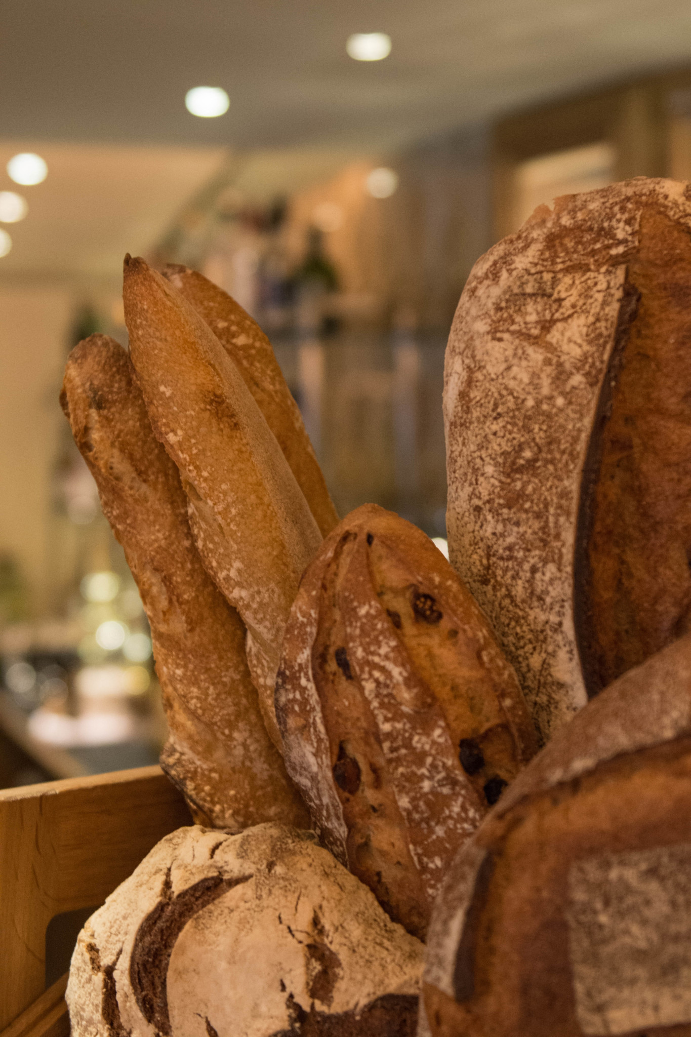 Brot am Frühstücksbuffet in London