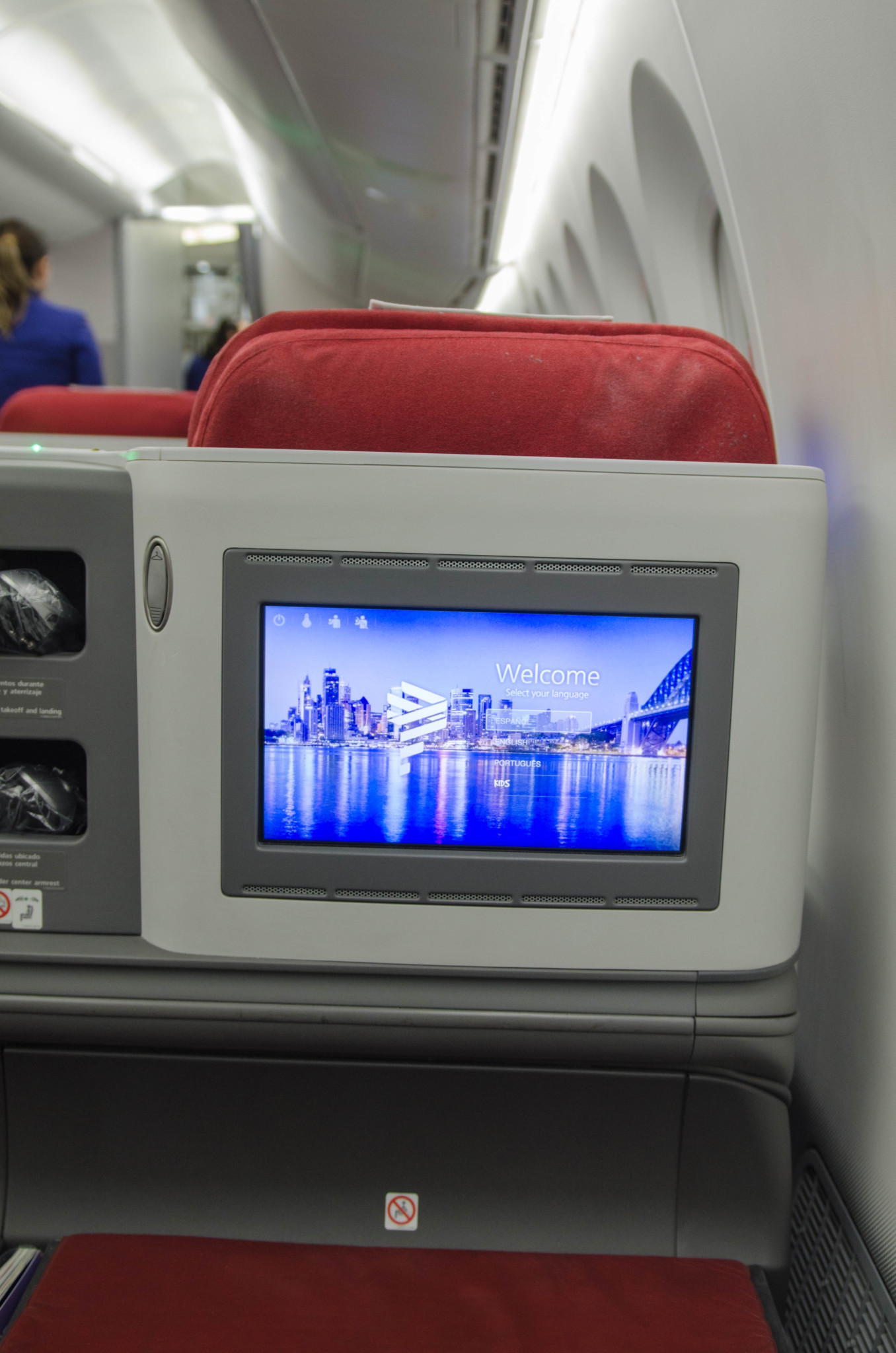 Moderne Technik in der Latam Business Class