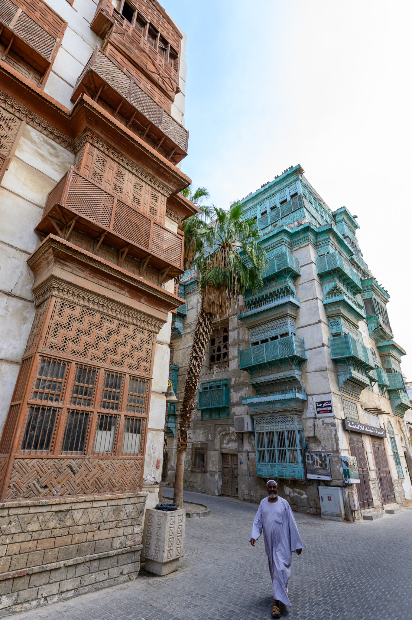 Architektur der Häuser in der Altstadt von Jeddah
