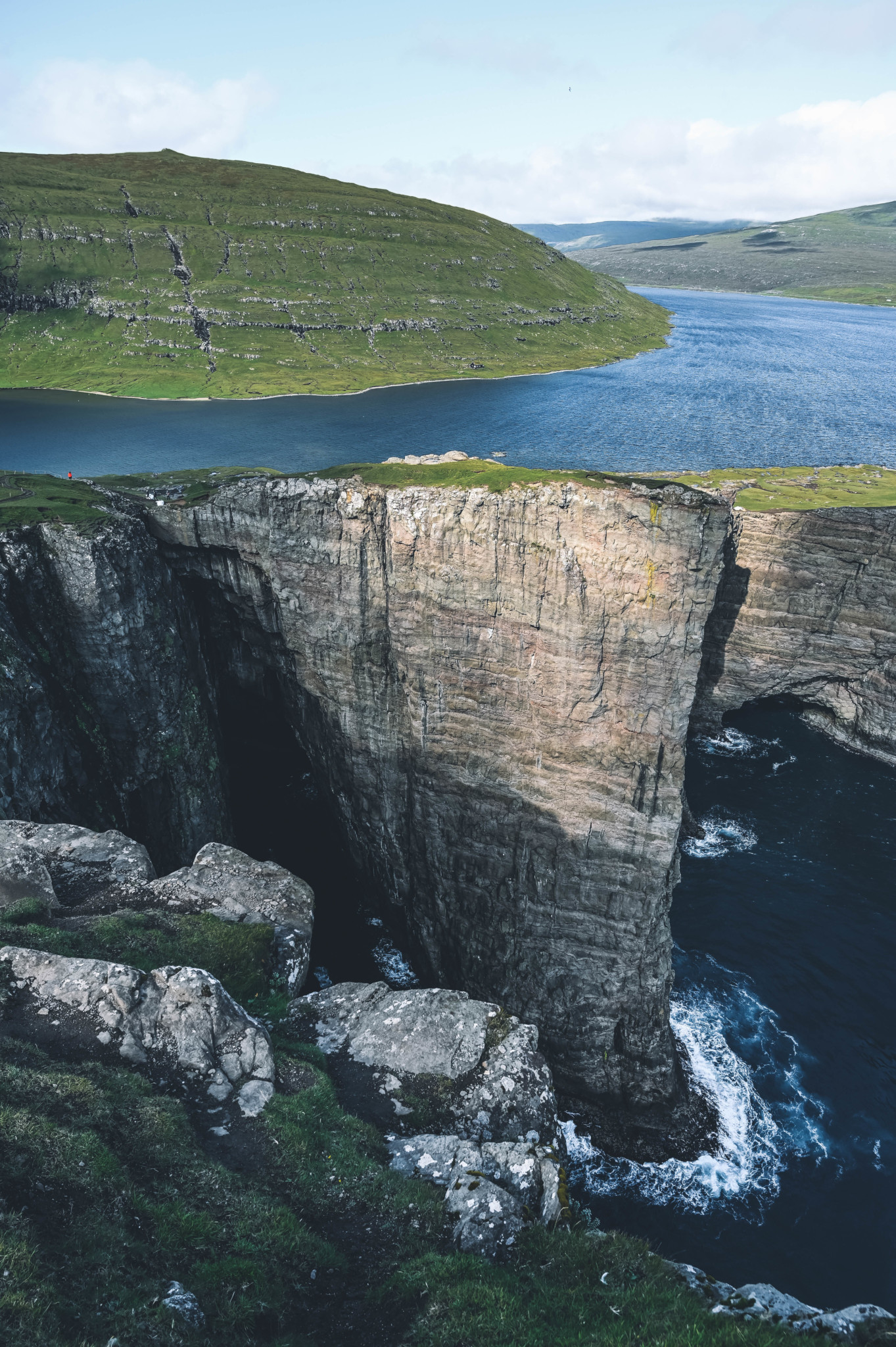 Felsen am Sørvagsvatn und Trælanípa: Highlight im Färöer Inseln Urlaub