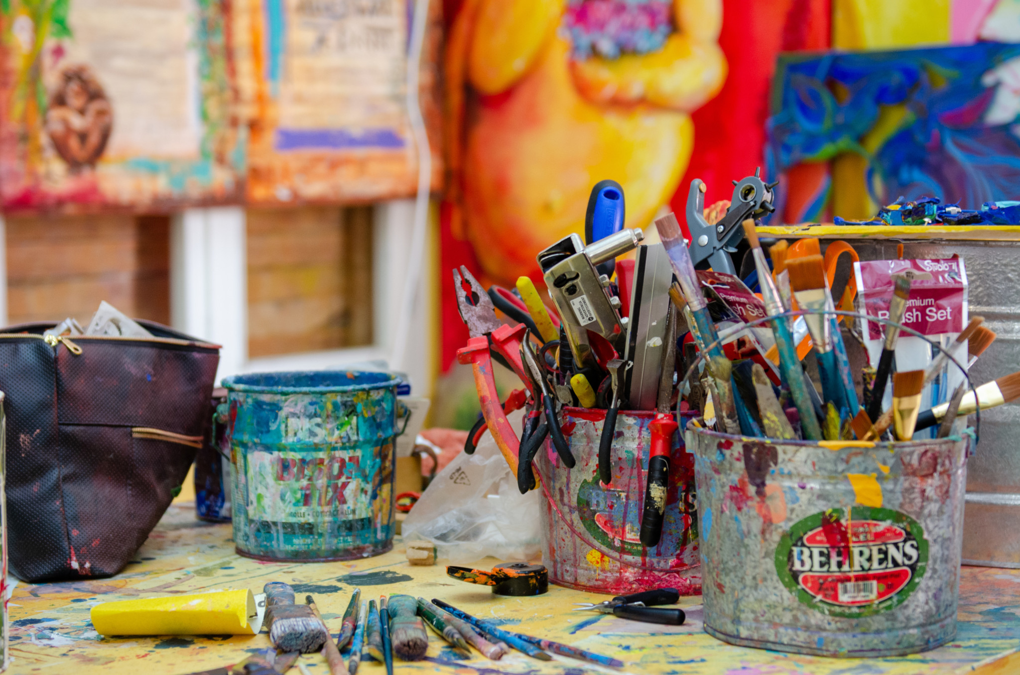 Werkzeuge im Atelier von Francis Sling