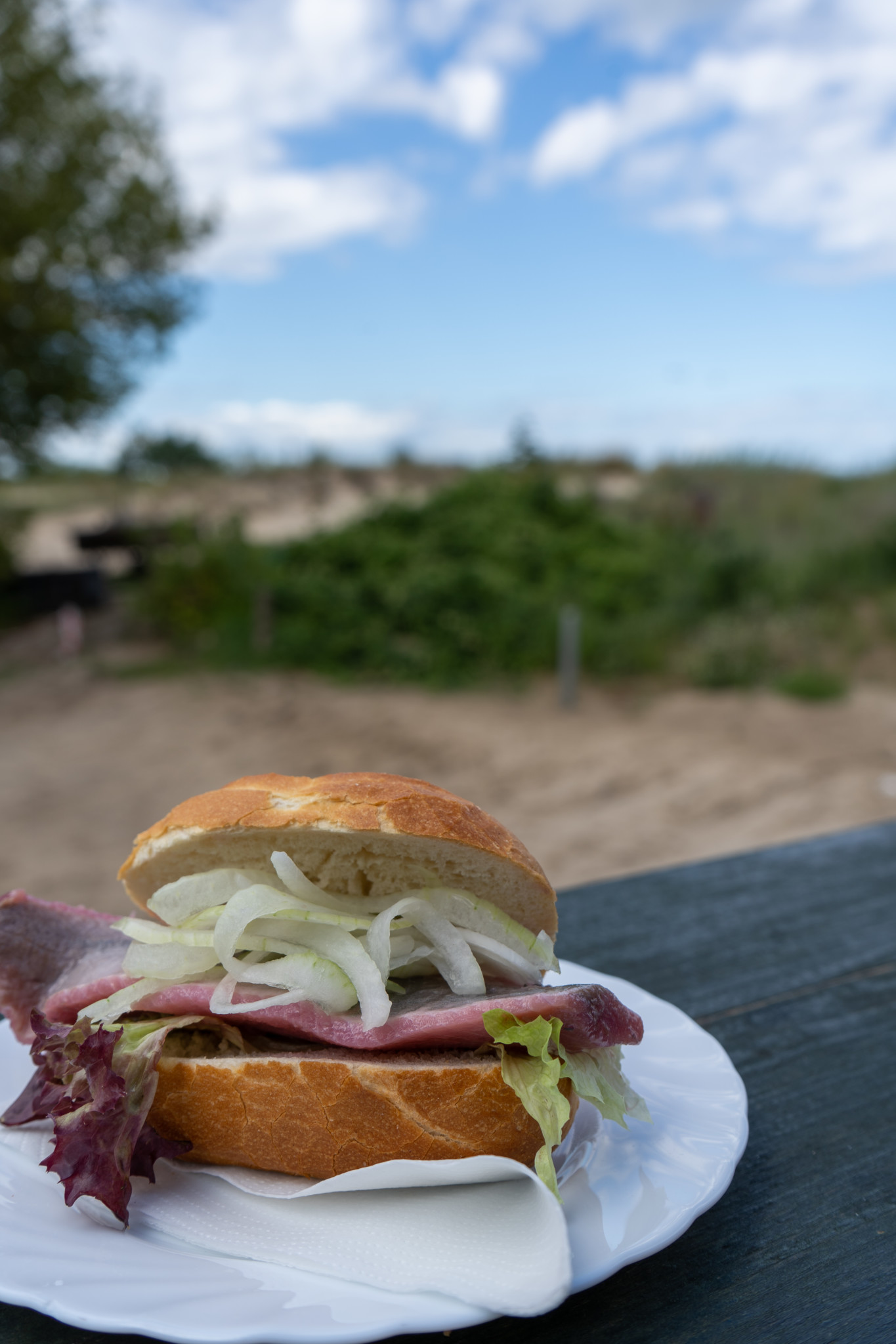 Fischbrötchen in Uwes Fischerhütte in Ahlbeck