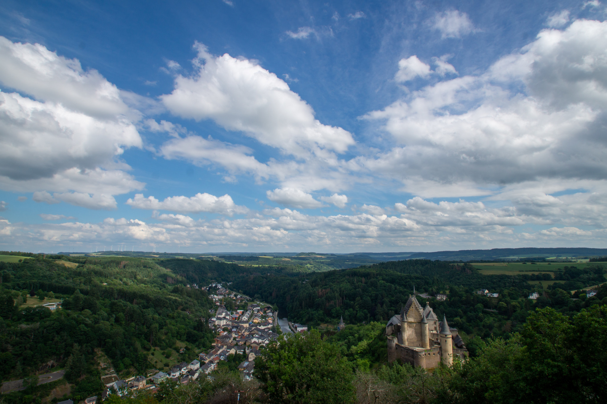 Ausblick auf Vianden vom Sessellift aus