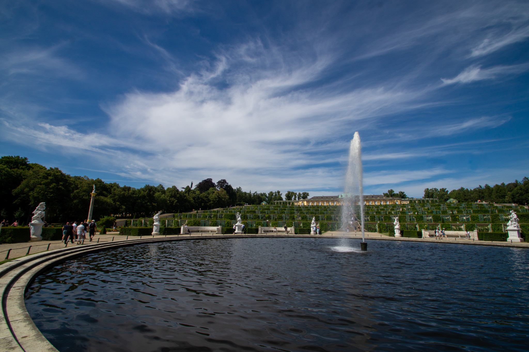 Springbrunnen im Schloss Sanssouci