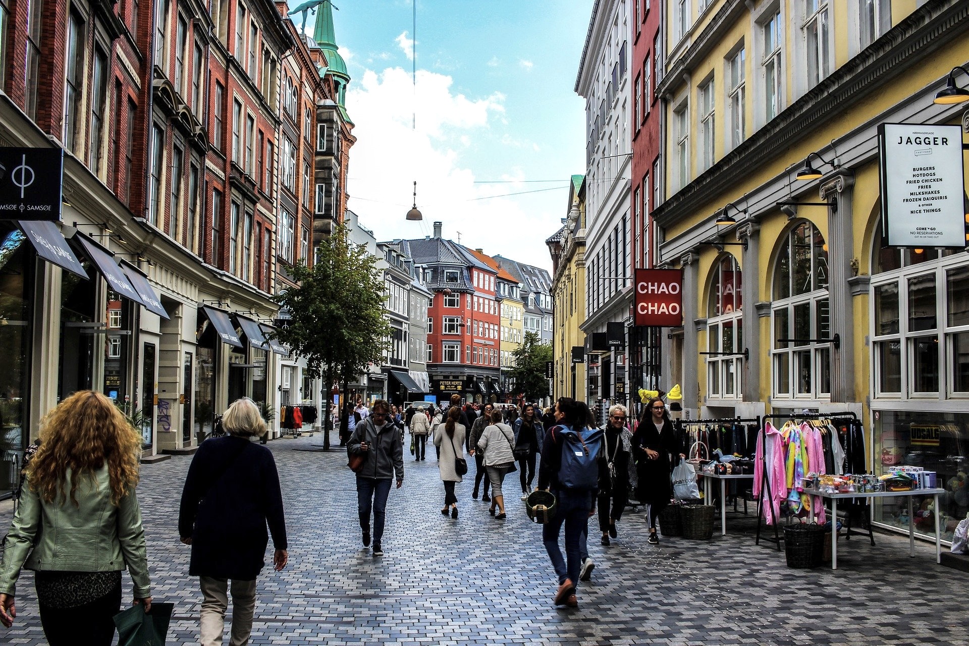 Die Straße Strøget in Dänemarks Hauptstadt