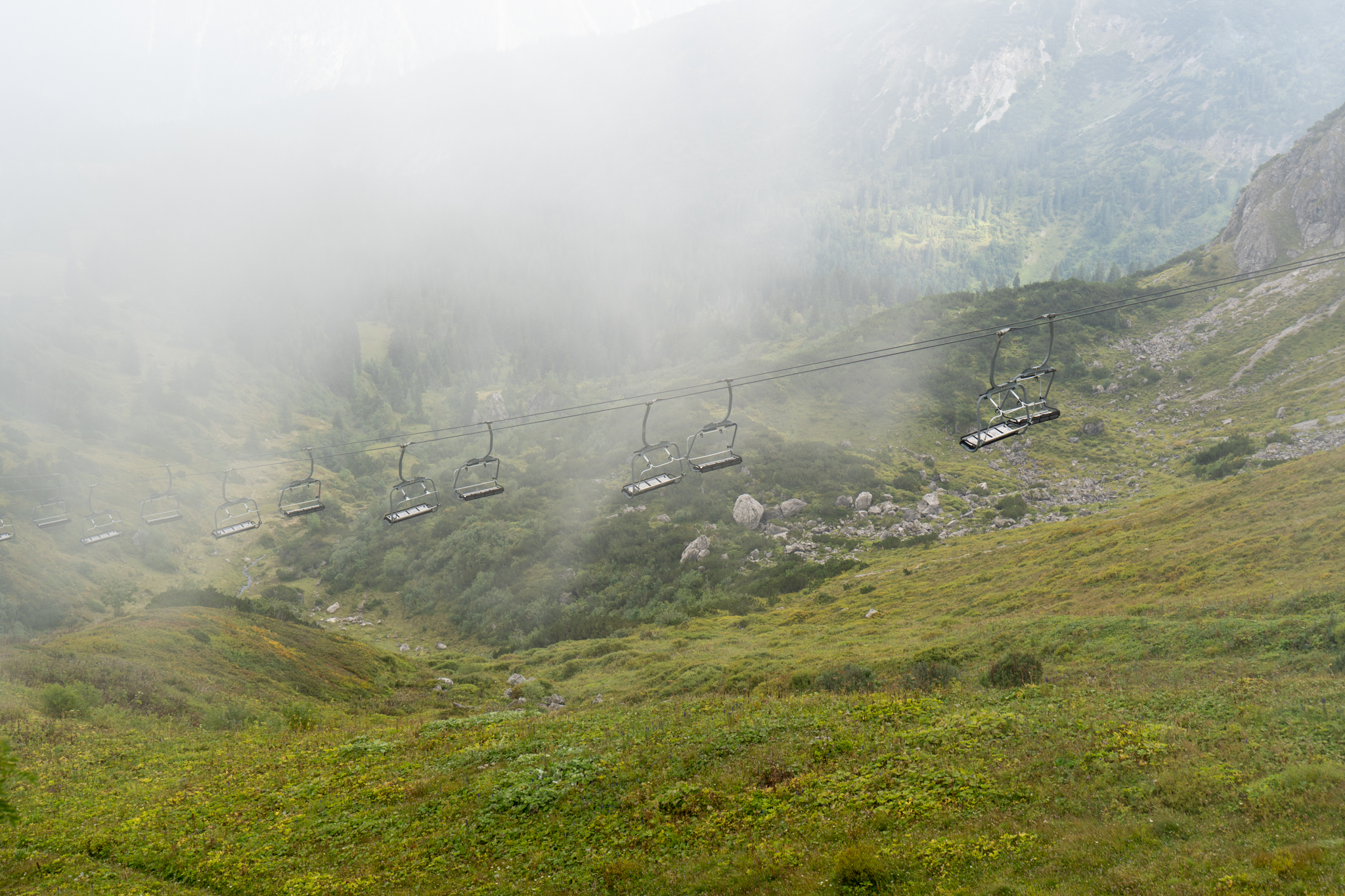 Nebel an der Kanzelwand in Österreich