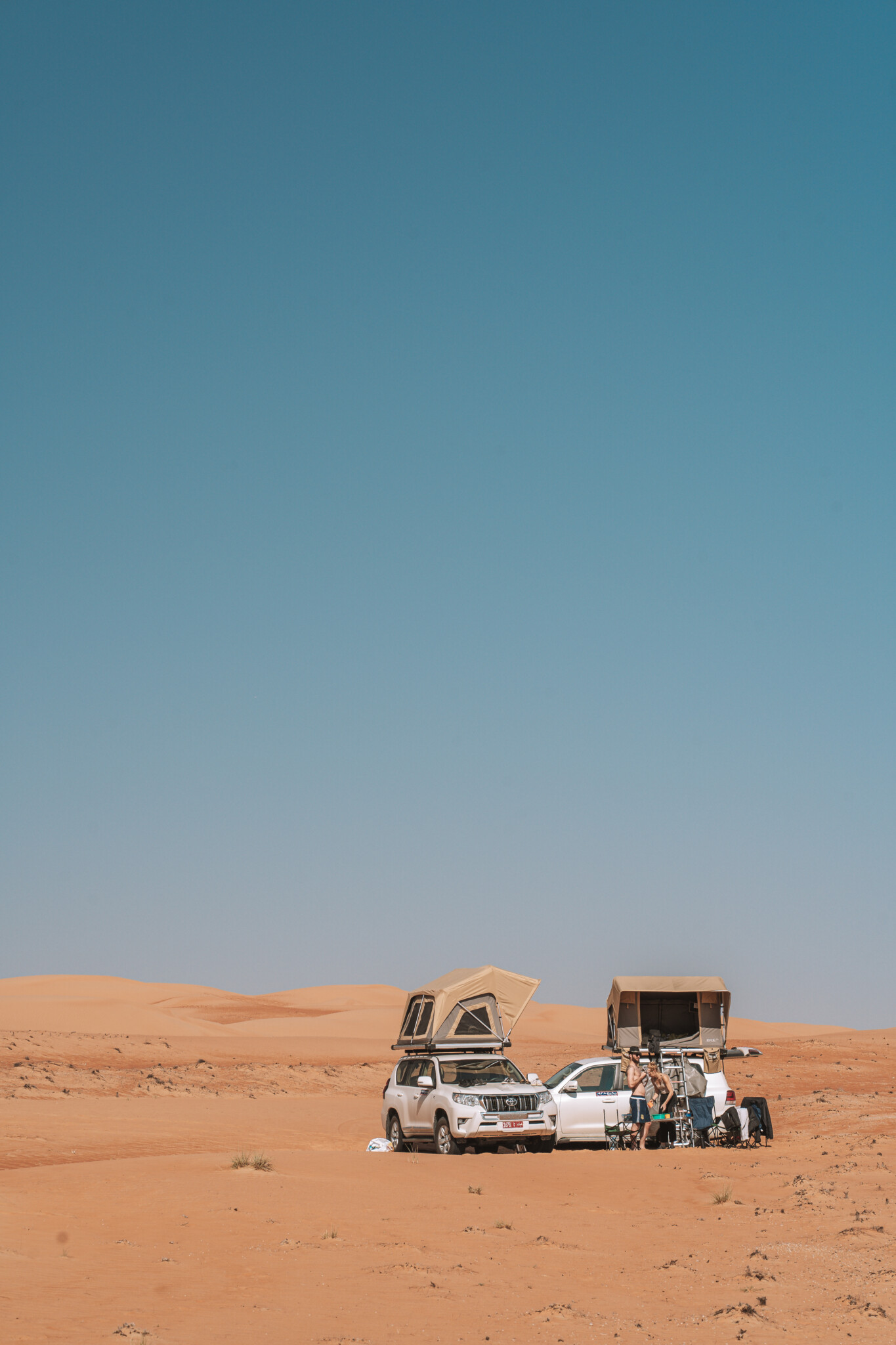 Camping im Oman im Dachzelt