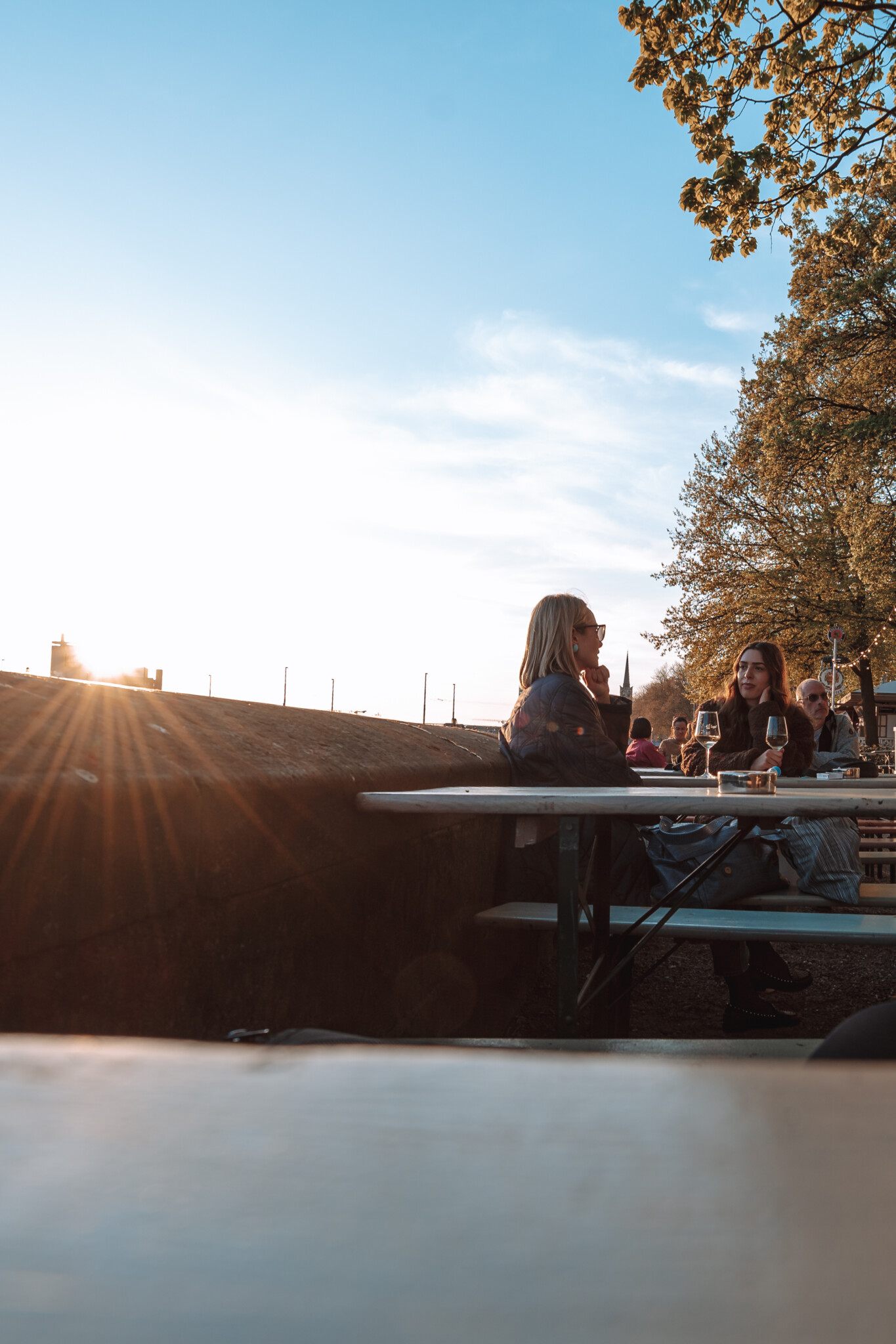 Ein Biergarten an der Bremer Schlachte