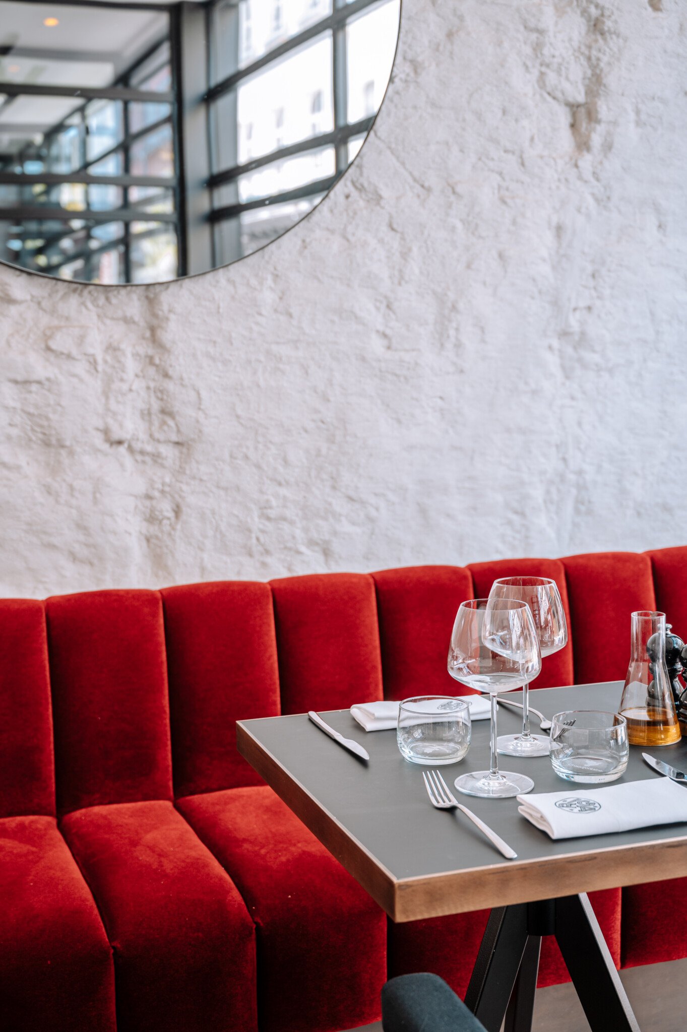 Sitzecke im Restaurant des Hotels Riga in Antwerpen