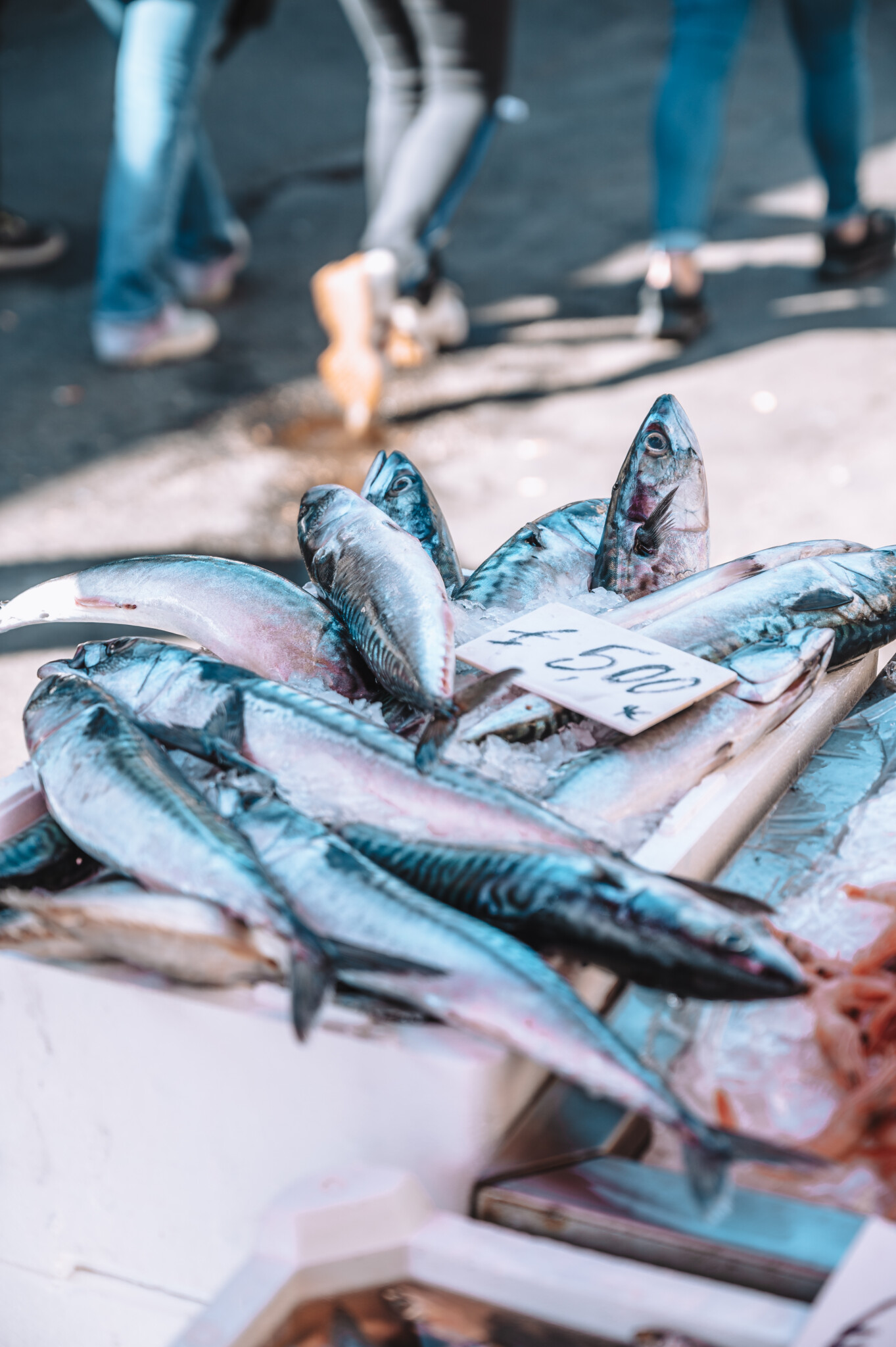 Fisch auf dem Fischmarkt La Pescheria in Catania