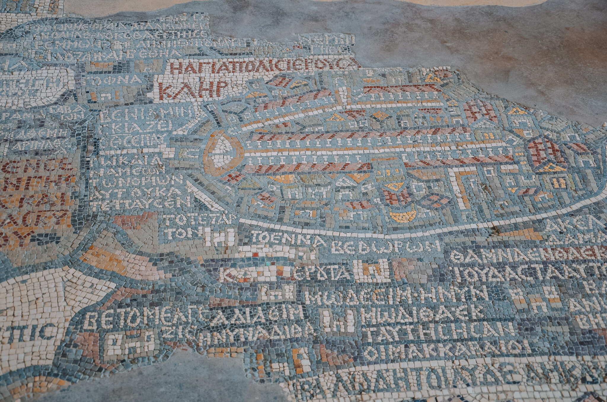 Die Mosaikkarte von Madaba zählt zu den schönsten Sehenswürdigkeiten in Jordanien