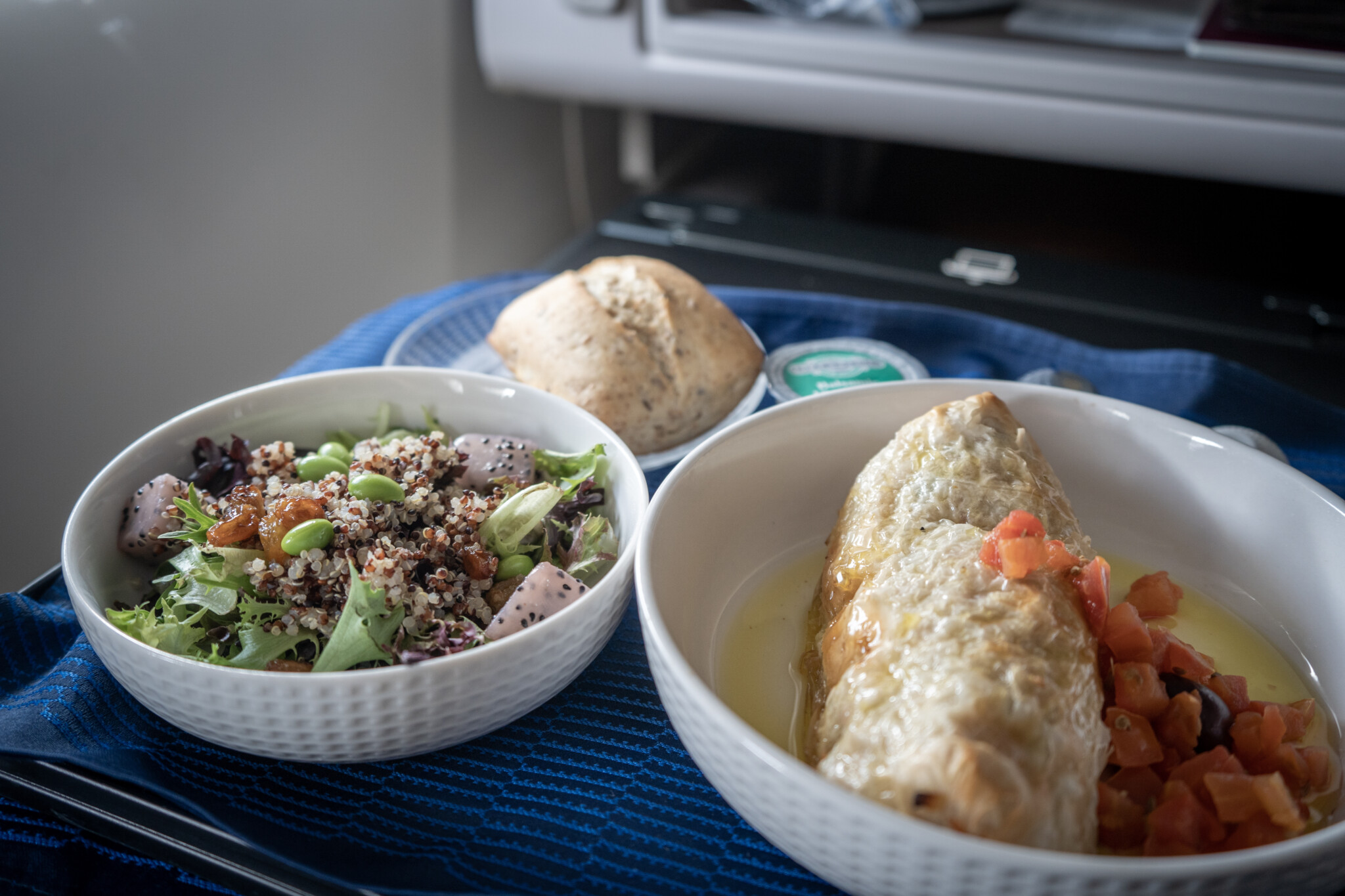 Essen und Trinken in der United Airlines Business Class