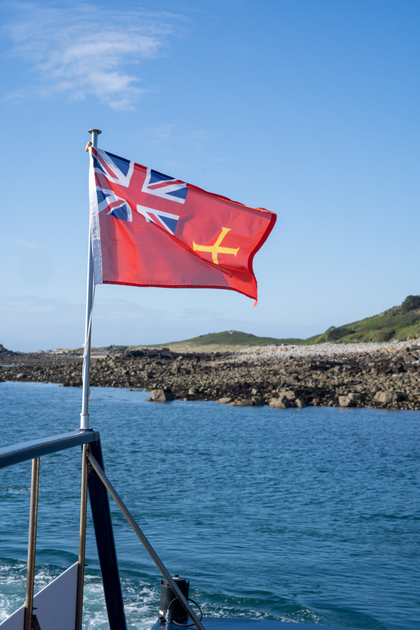 Flagge auf der Fähre in Guernsey