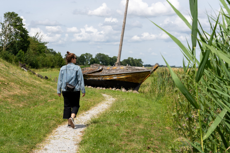 Spaziergang auf Schokland in den Niederlanden