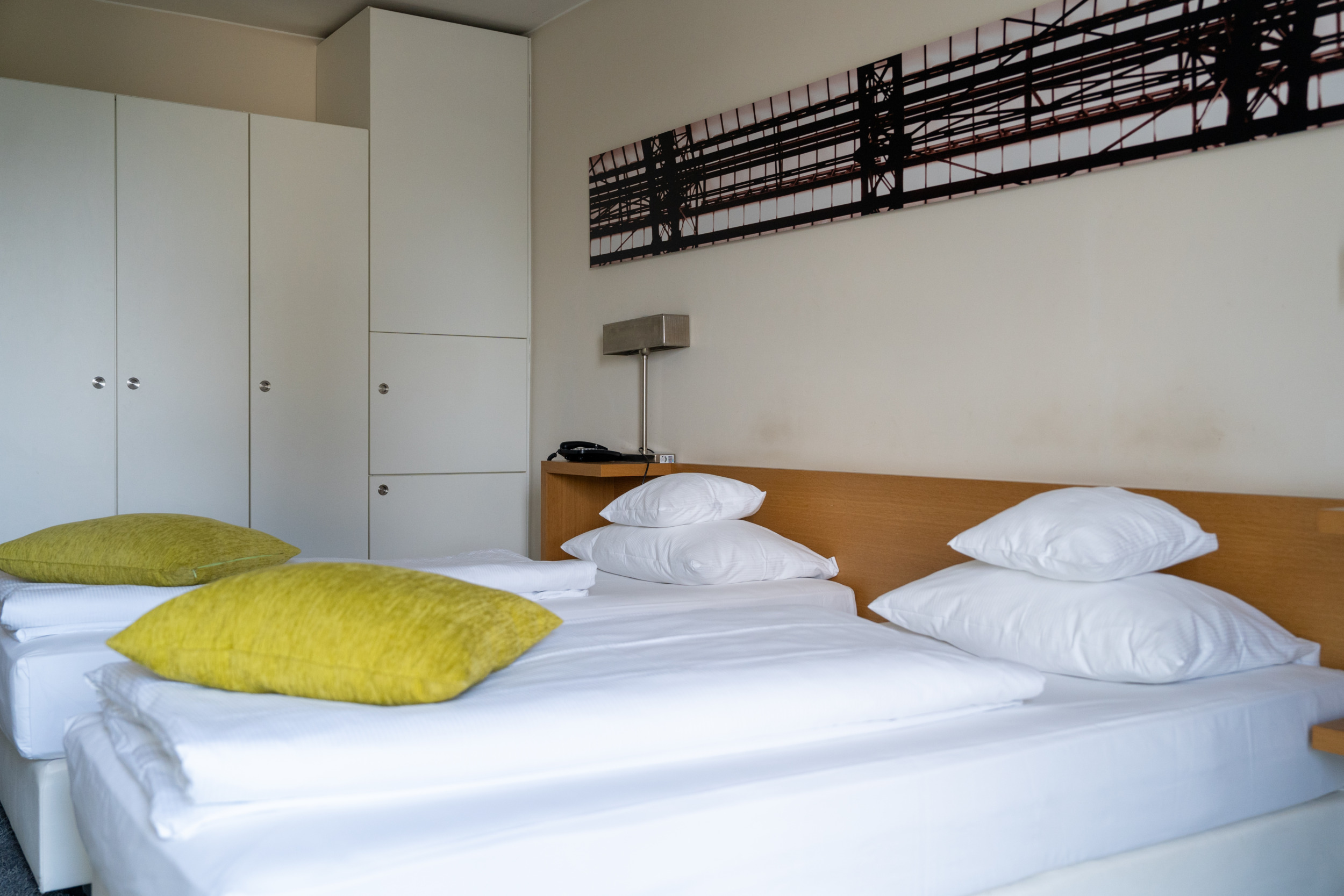 Die Zimmer des TRYP in Frankfurt sind modern eingerichtet