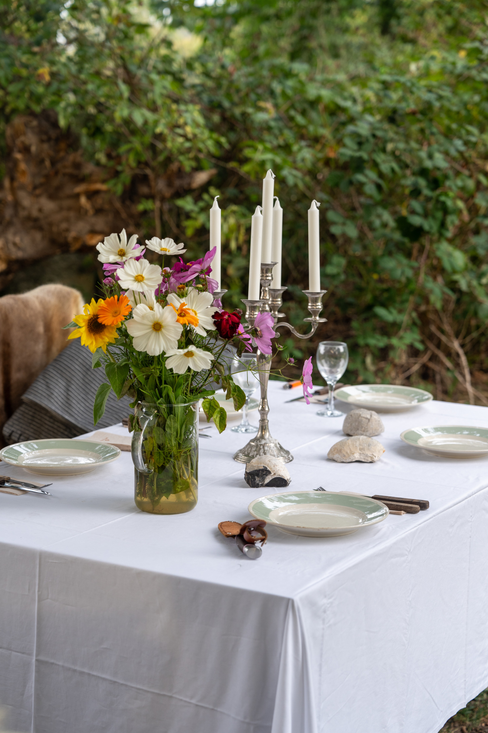 Abendessen im Camp Møns Klint