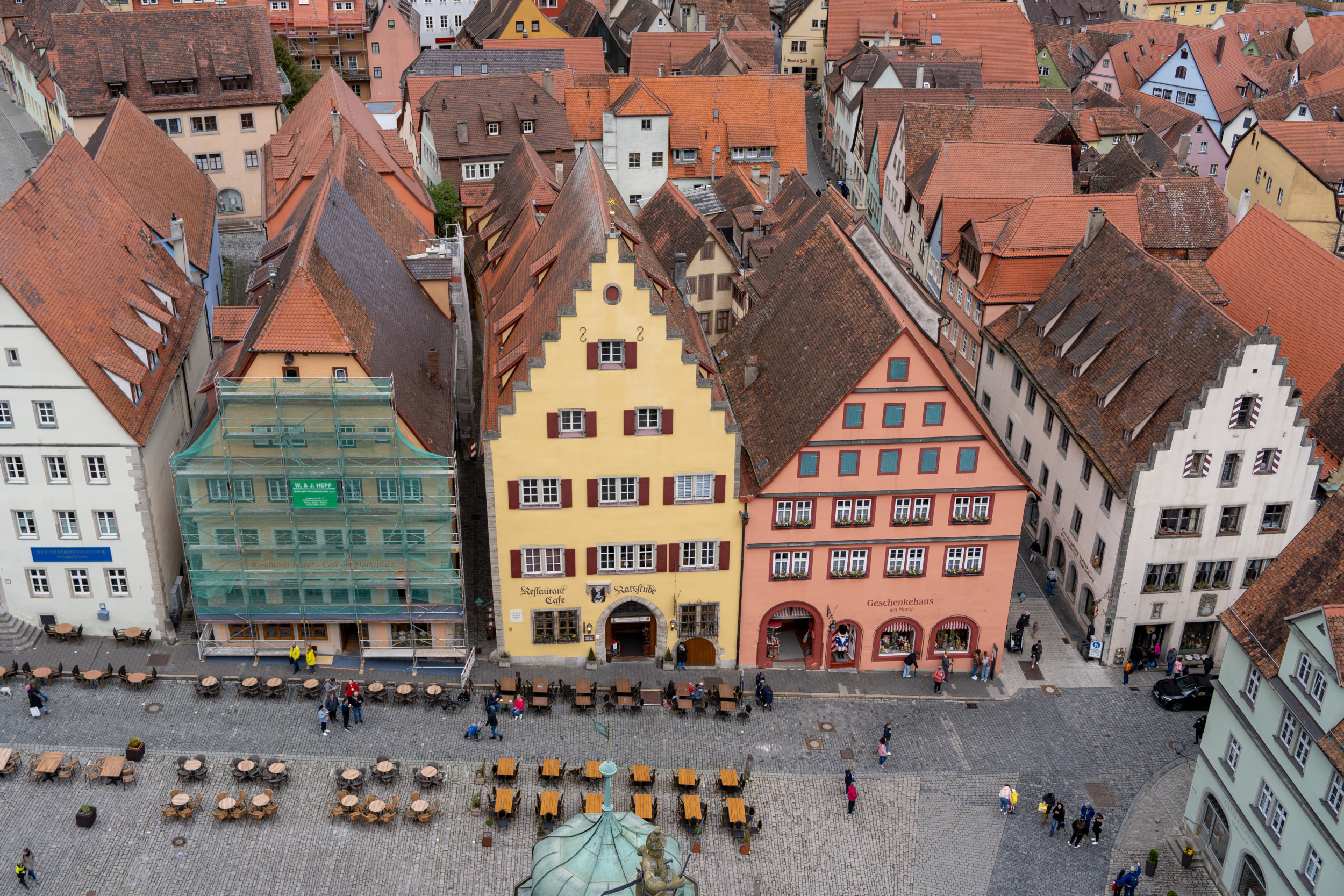 Ausblick vom Rathauseturm in Rothenburg ob der Tauber